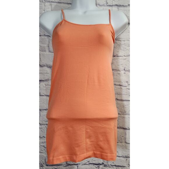 Simi Sue Orange Spaghetti Strap Tank Top One Size Lightweight Soft Stretchy - Picture 1 of 4